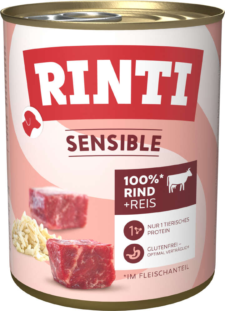 RINTI Hunde-Nassfutter Sensible Rind & Reis